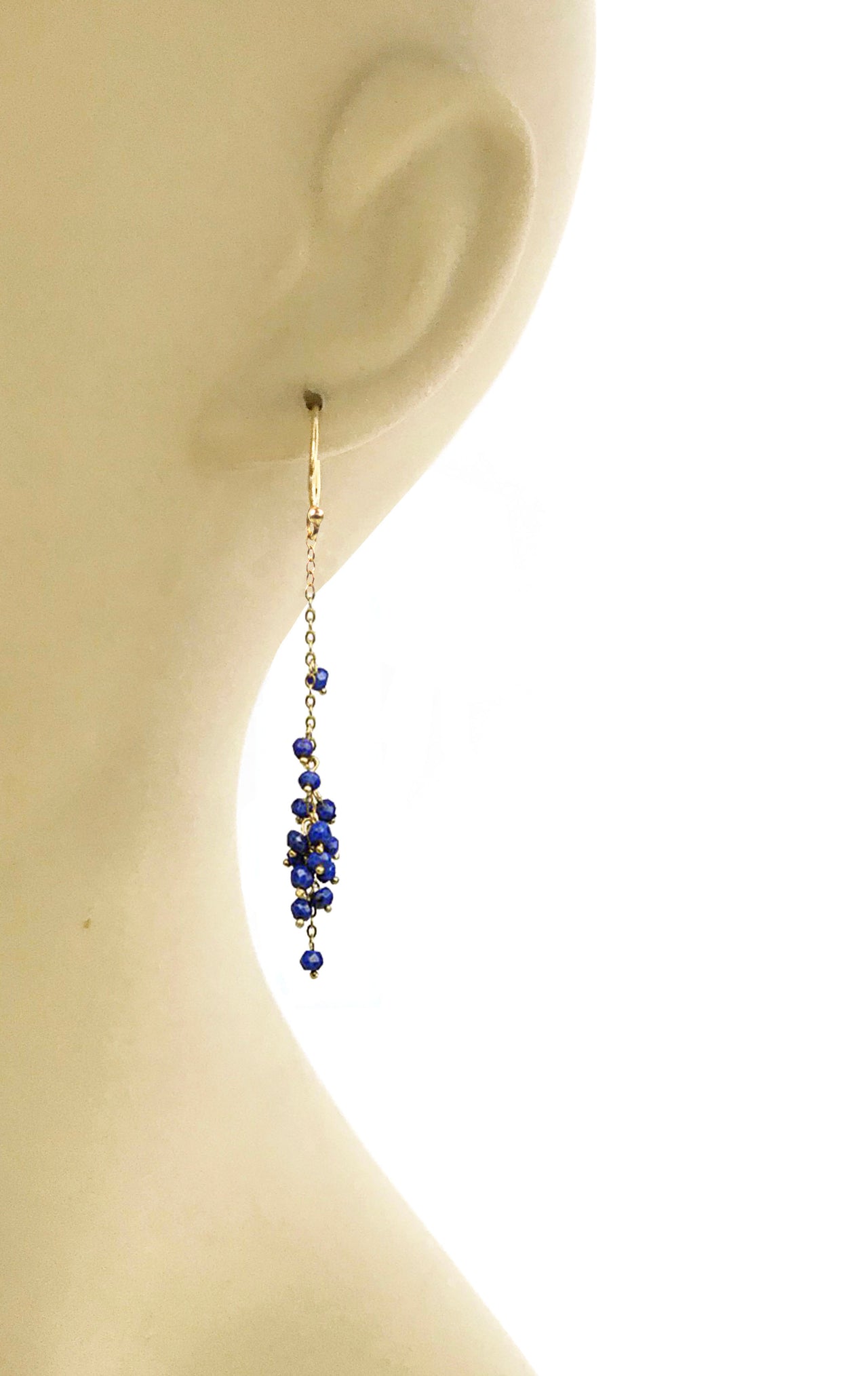 Gena Myint - Cascading Lapis Lazuli Cluster Earrings -