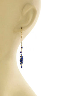 Thumbnail for Gena Myint - Cascading Lapis Lazuli Cluster Earrings -