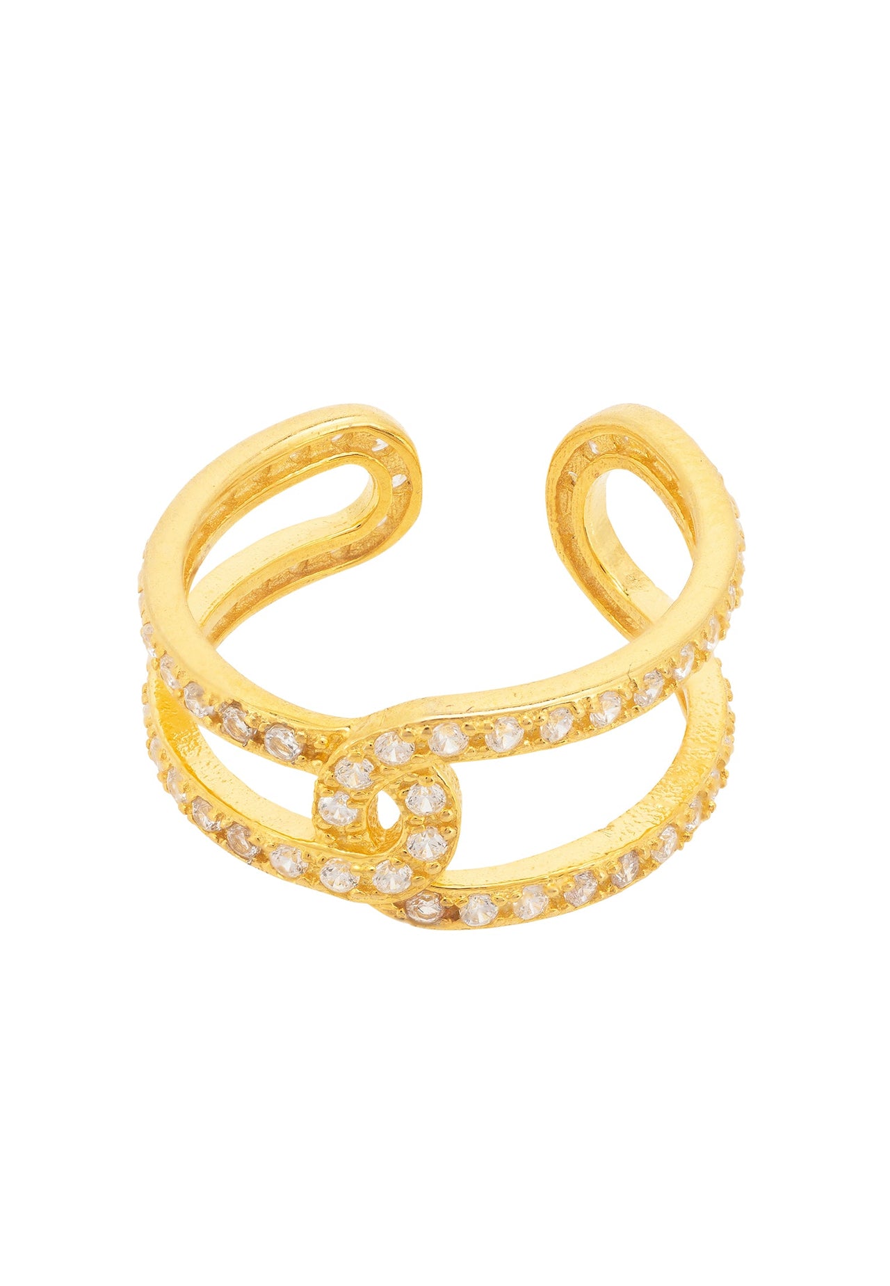 LATELITA - Link Chain CZ Ring Gold -