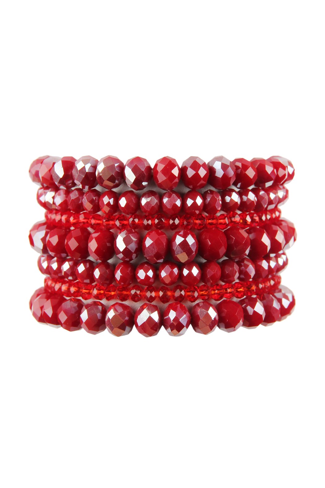 Seven Lines Glass Beads Stretch Bracelet - 22 COLORS