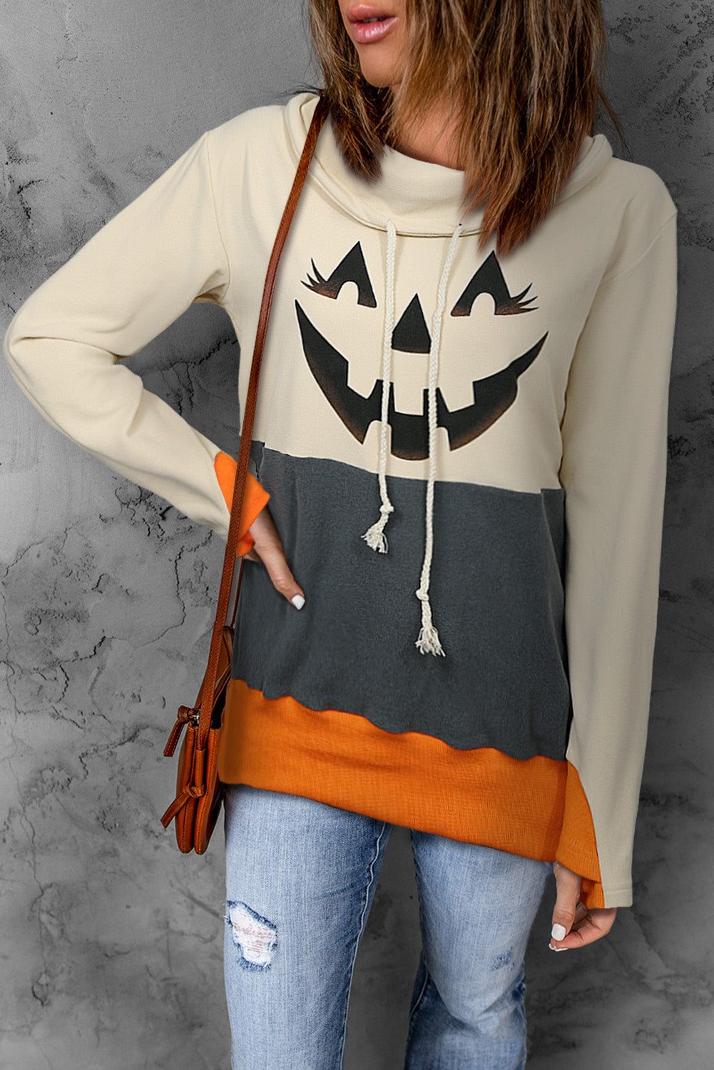 Long Sleeve Jack-O'-Lantern Graphic Sweatshirt - T - 2 COLORS -