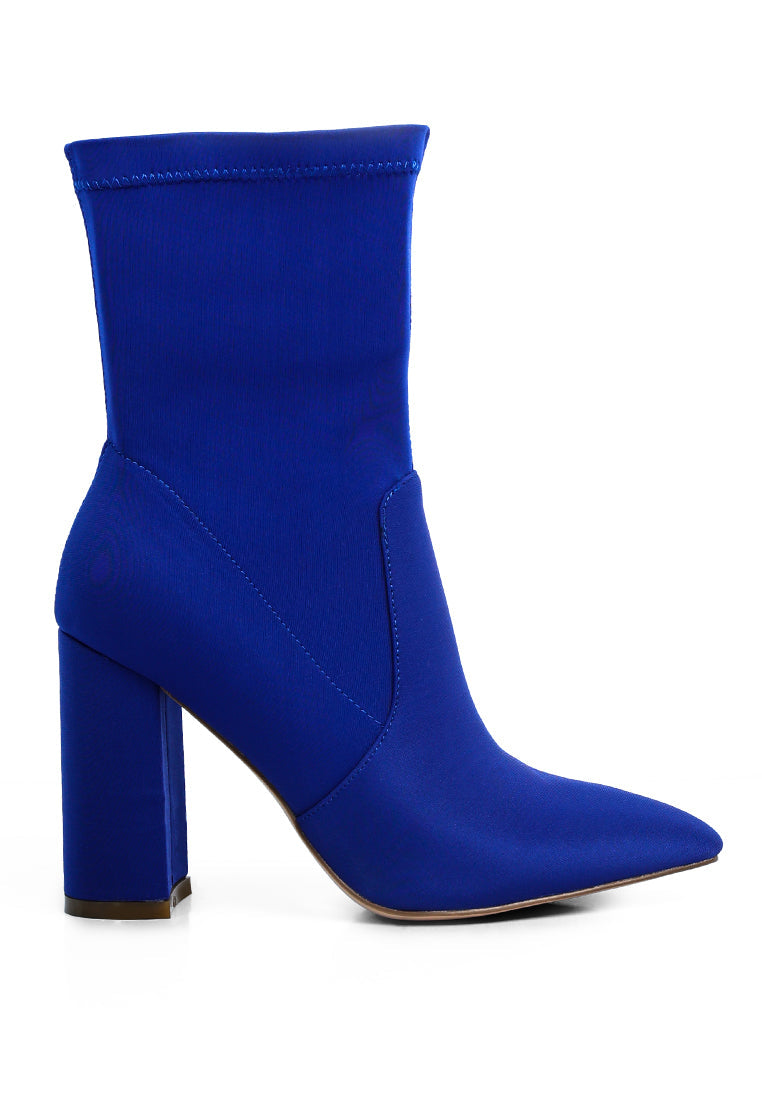 London Rag - Ankle Lycra Block Heeled Boots - 3 COLORS -