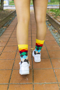 Thumbnail for Women's Tobacco Flame Diamond Socks - 1 COLOR -