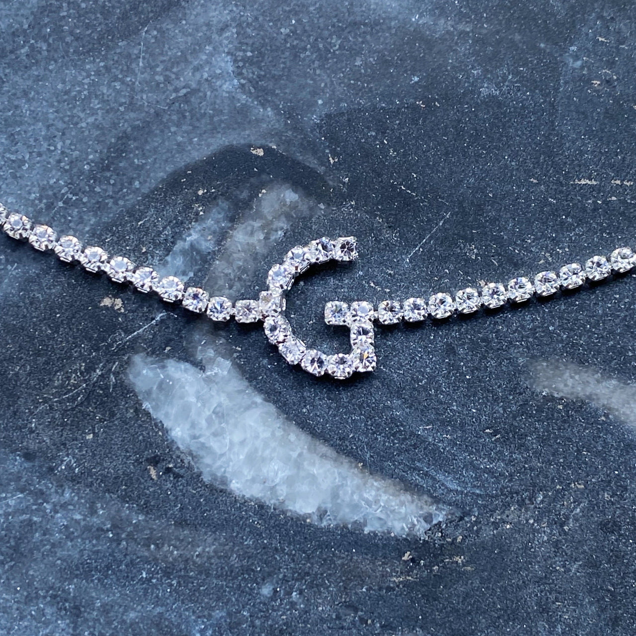 Sparkly Initial Anklet - 15 LETTERS -