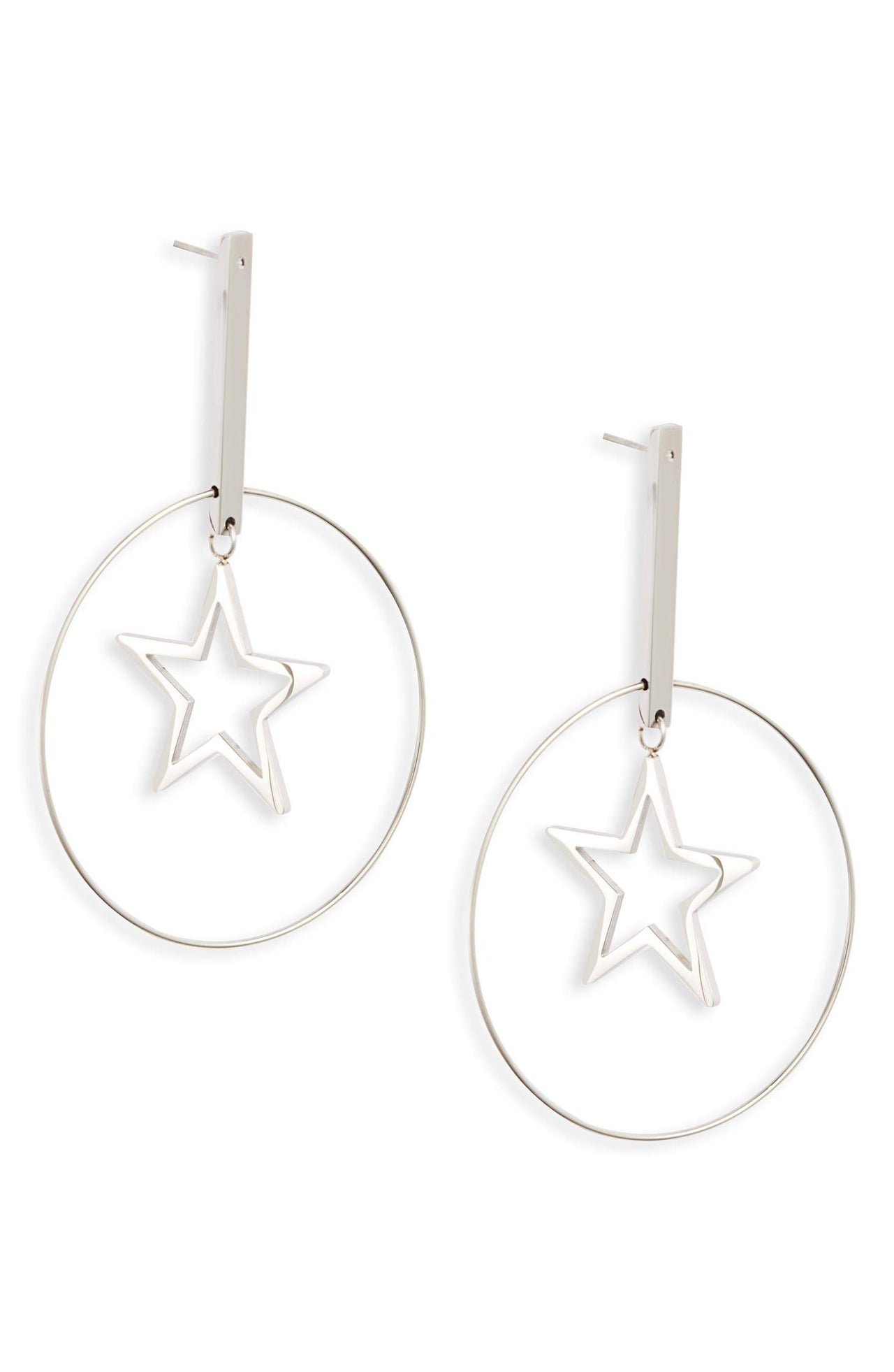 Knotty - Floating Star Drop Hoops -