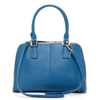 Thumbnail for Melissa Blue Saffiano Leather Satchel Bag -