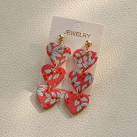 Thumbnail for Acrylic Heart Stainless Steel Dangle Earrings - T - 2 COLORS -