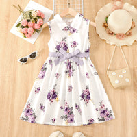 Thumbnail for Floral Collared Neck Sleeveless Dress - T - 4 SIZES - 1 COLOR -