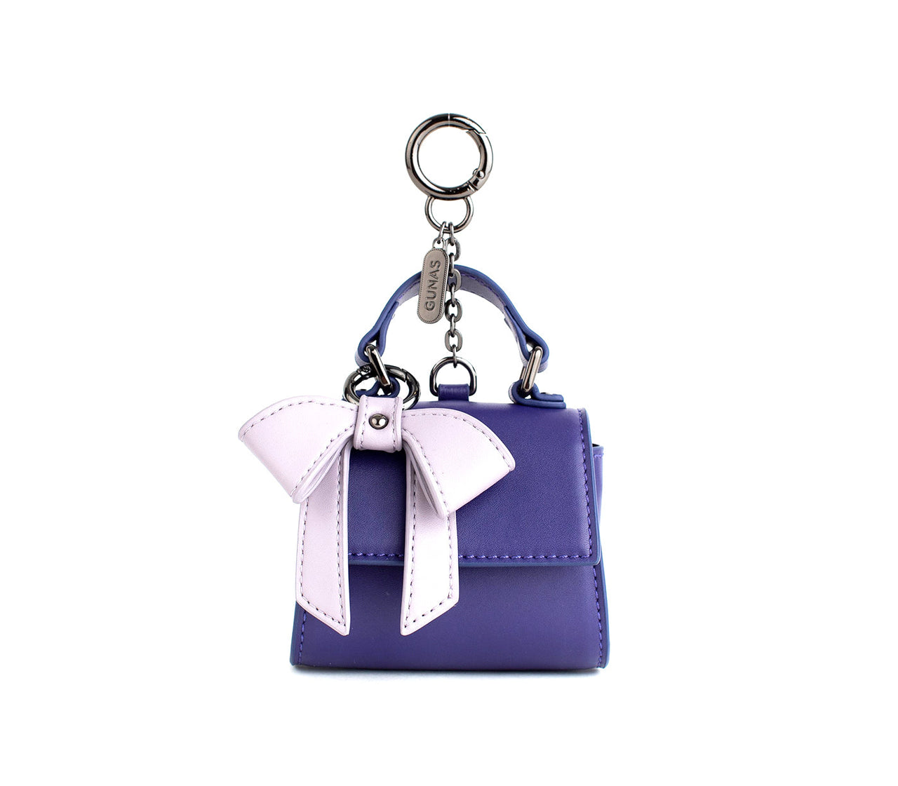 GUNAS NEW YORK - Cottontail Mini - Purple Vegan Leather Bag KEYCHAIN - ACTUAL MINI PURSE! -