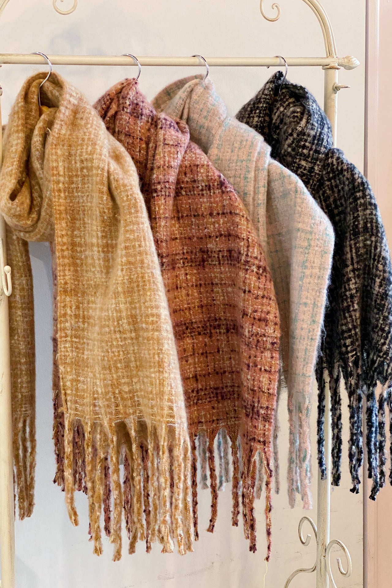 Ellison & Young - Coco Tweed Fringed Scarf - 4 COLORS -