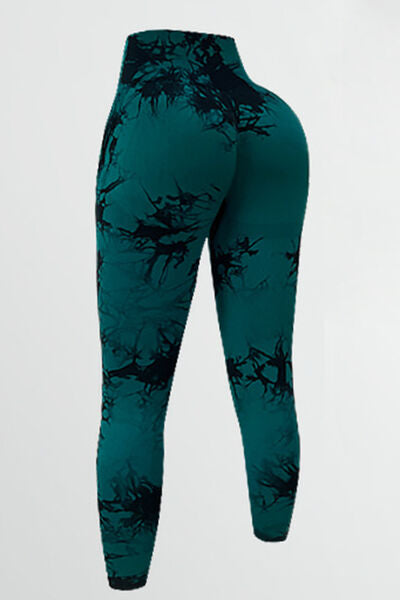 Printed High Waist Active Leggings - T - 5 COLORS -