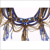 Thumbnail for BEGADA - Sapphire & Gold Delphinia Necklace -