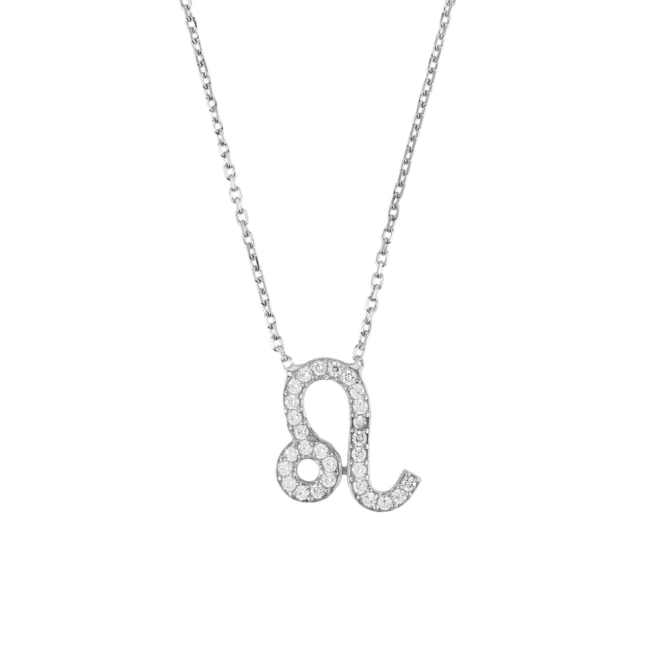 Zodiac Star Sign Pendant Necklace Silver - Leo -