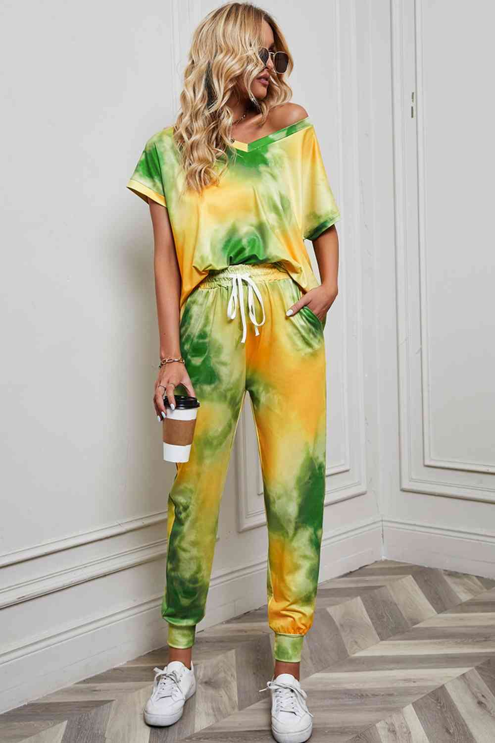 Tie-Dye Top and Pants Set - 2 PCS. - T - 5 TIE DYE COLORS -