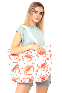 Thumbnail for Riah Fashion - Crab Water Color Tote Bag - 1 COLOR