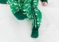 Thumbnail for Eclipse Kids - I'm Narwhally Sleepy - Green - Long Sleeve Zipper Sleep Romper -