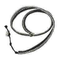 Thumbnail for ClaudiaG - Double Looped Bling Bracelet- Midnight Black -