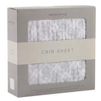 Thumbnail for Newcastle - Glacier Grey Plaid Cotton Muslin Crib Sheet -