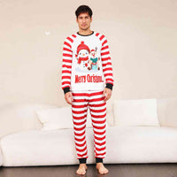 Thumbnail for MEN MERRY CHRISTMAS Graphic Top and Striped Pants Set - T -