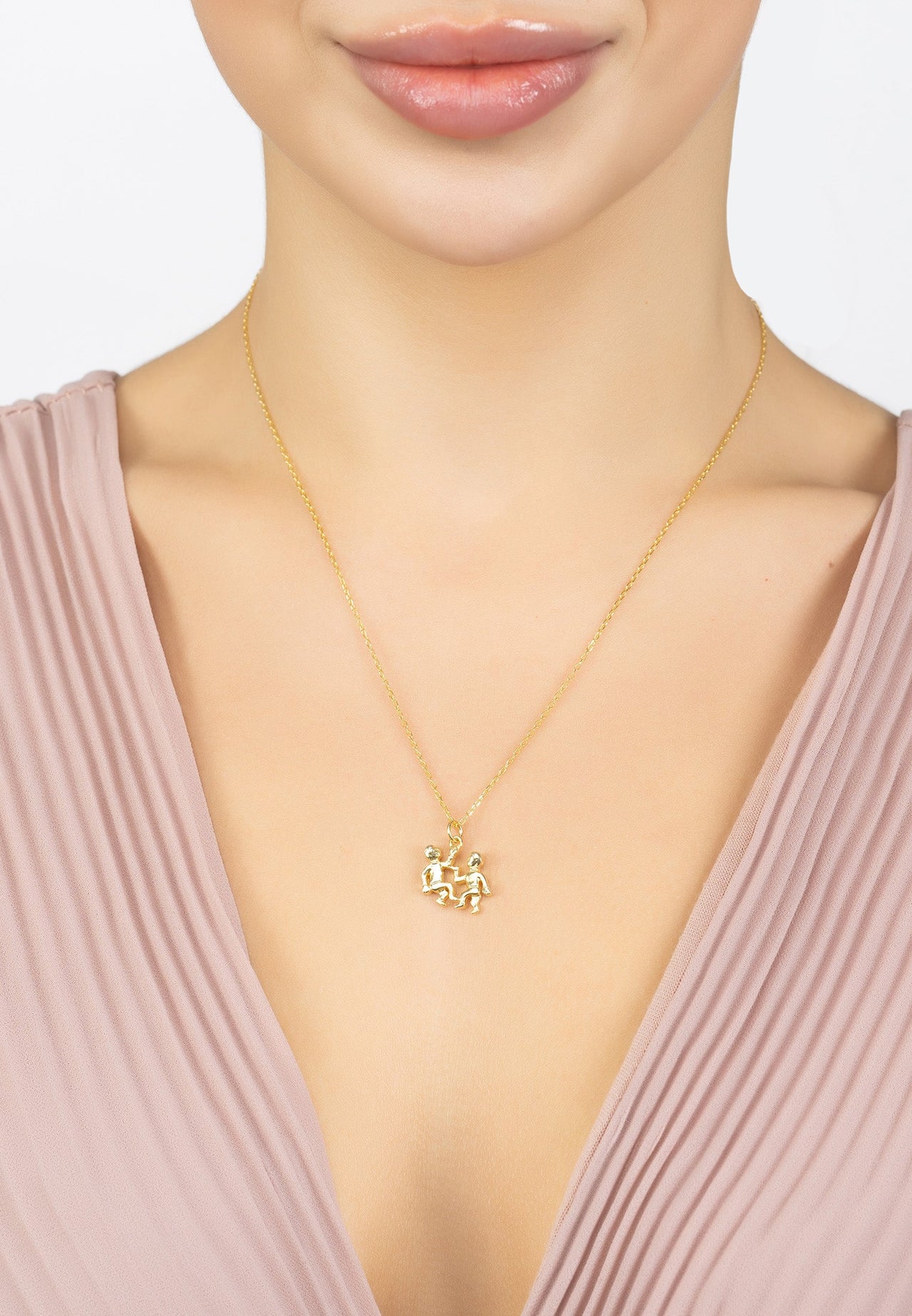 Zodiac Star Sign Necklace Gold Gemini -