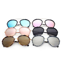 Thumbnail for Farmindale | CA13 - Polarized Circle Round Brow-Bar Fashion Sunglasses - 6 COLORS -