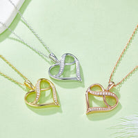 Thumbnail for Moissanite 925 Sterling Silver Heart Necklace