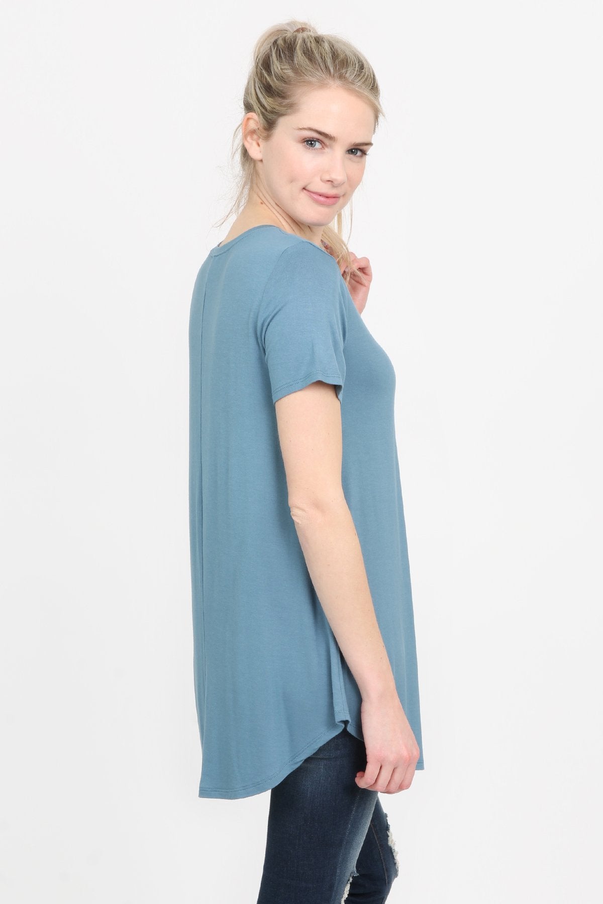 Riah Fashion - Premium Rayon Short Sleeve Top - 12 COLORS -