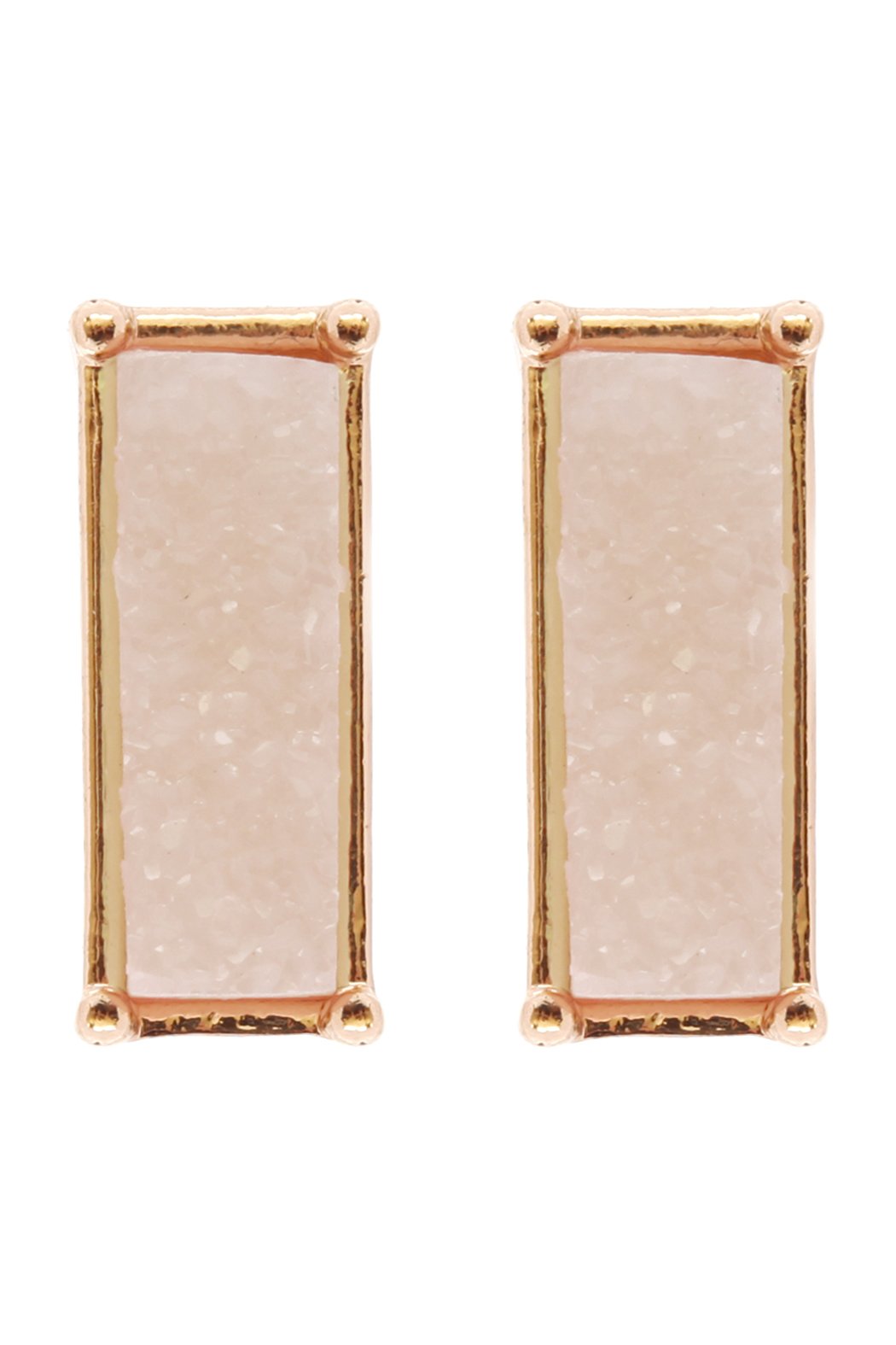 Riah Fashion - Druzy Square Geometric Post Earrings - 4 COLORS -