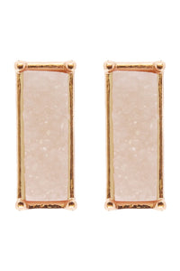 Thumbnail for Riah Fashion - Druzy Square Geometric Post Earrings - 4 COLORS -