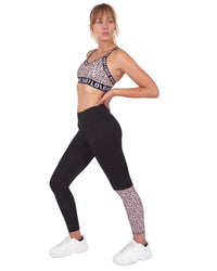 Thumbnail for Savoy - Jordena Leggings & Sports Bra Set - Black & Leopard Print - 2 PCS. - S,M,L - 1 COLOR