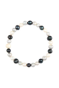 Thumbnail for Glass Coated Fresh Pearl Stretch Bracelet - 6 COLORS