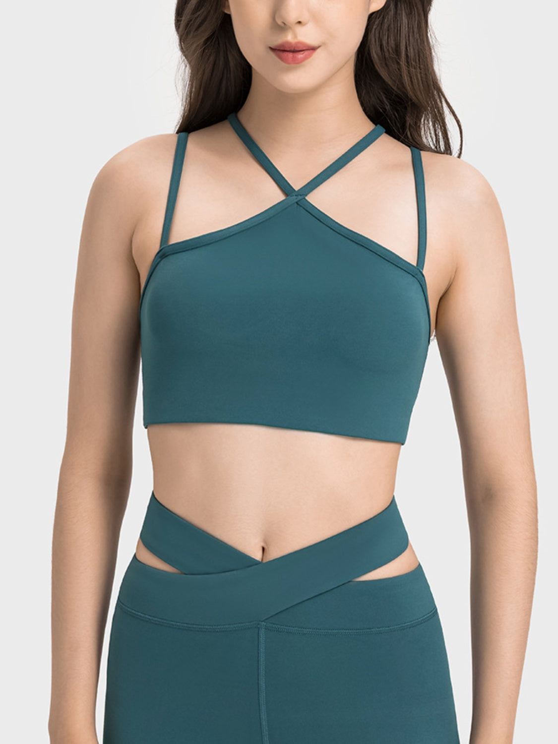 Double-Strap Cropped Sports Cami - T - 3 COLORS -