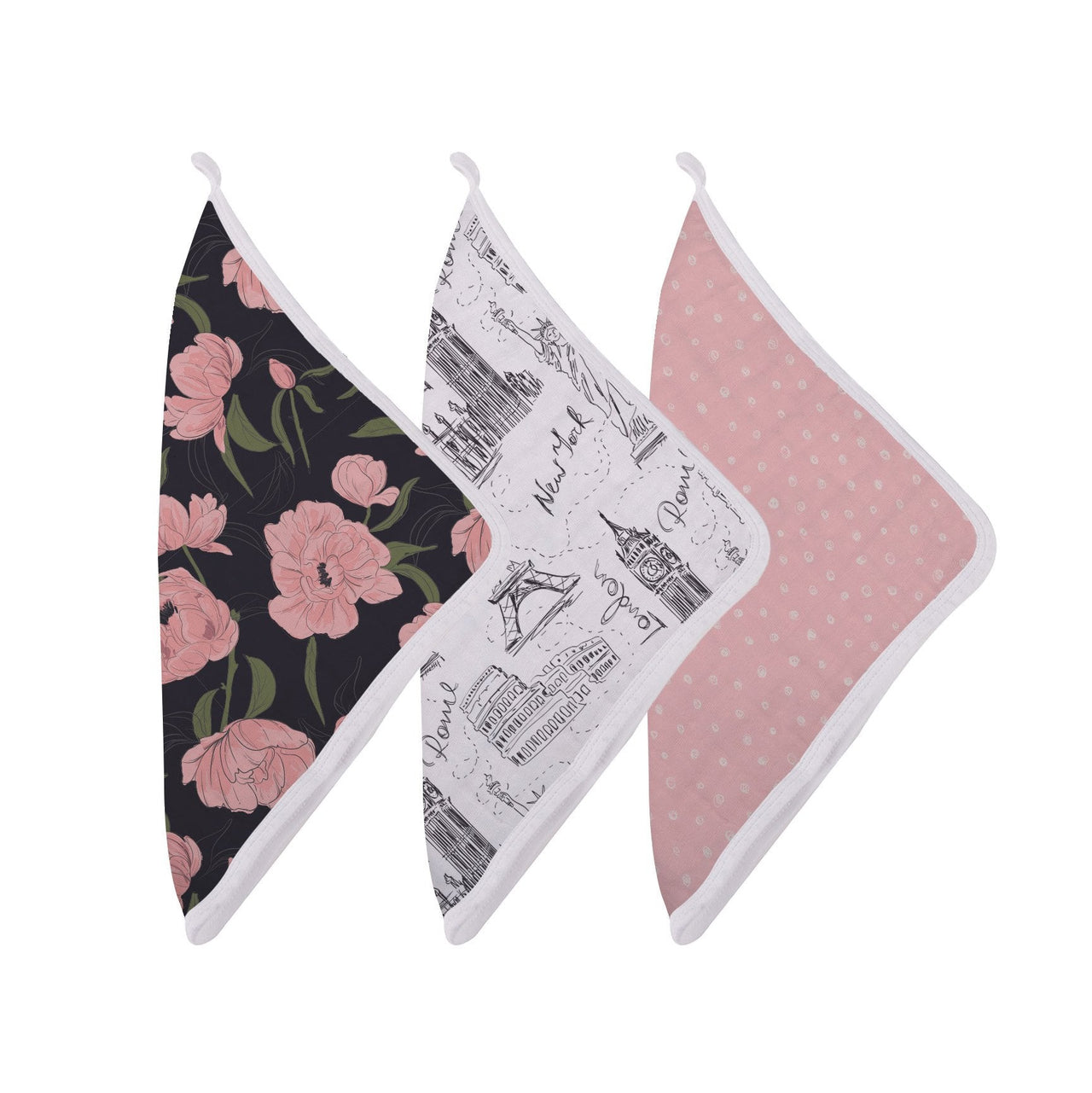 Newcastle - London, Paris, New York Washcloth Set -