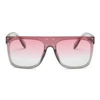 Thumbnail for Akron | S2060 - Flat Top Oversize Mirrored Square Sunglasses Circle - 4 COLORS -