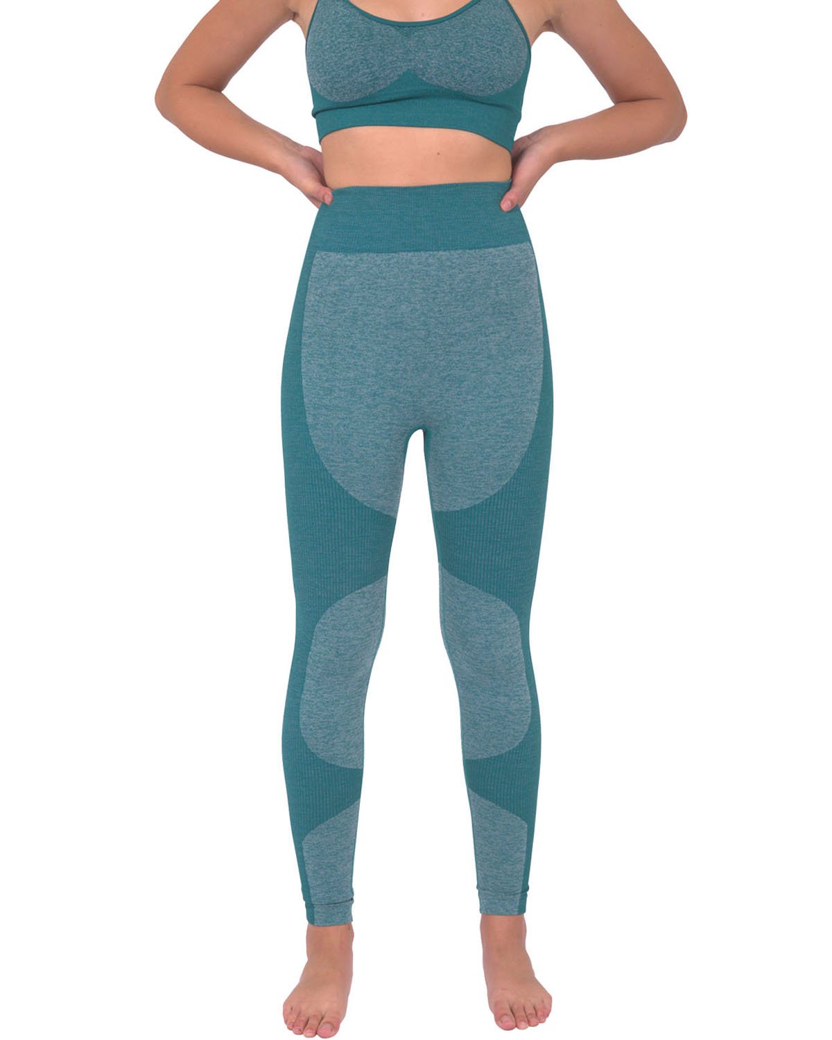 Savoy - Megara Seamless Legging With Striped Panels - Green - 1 COLOR -