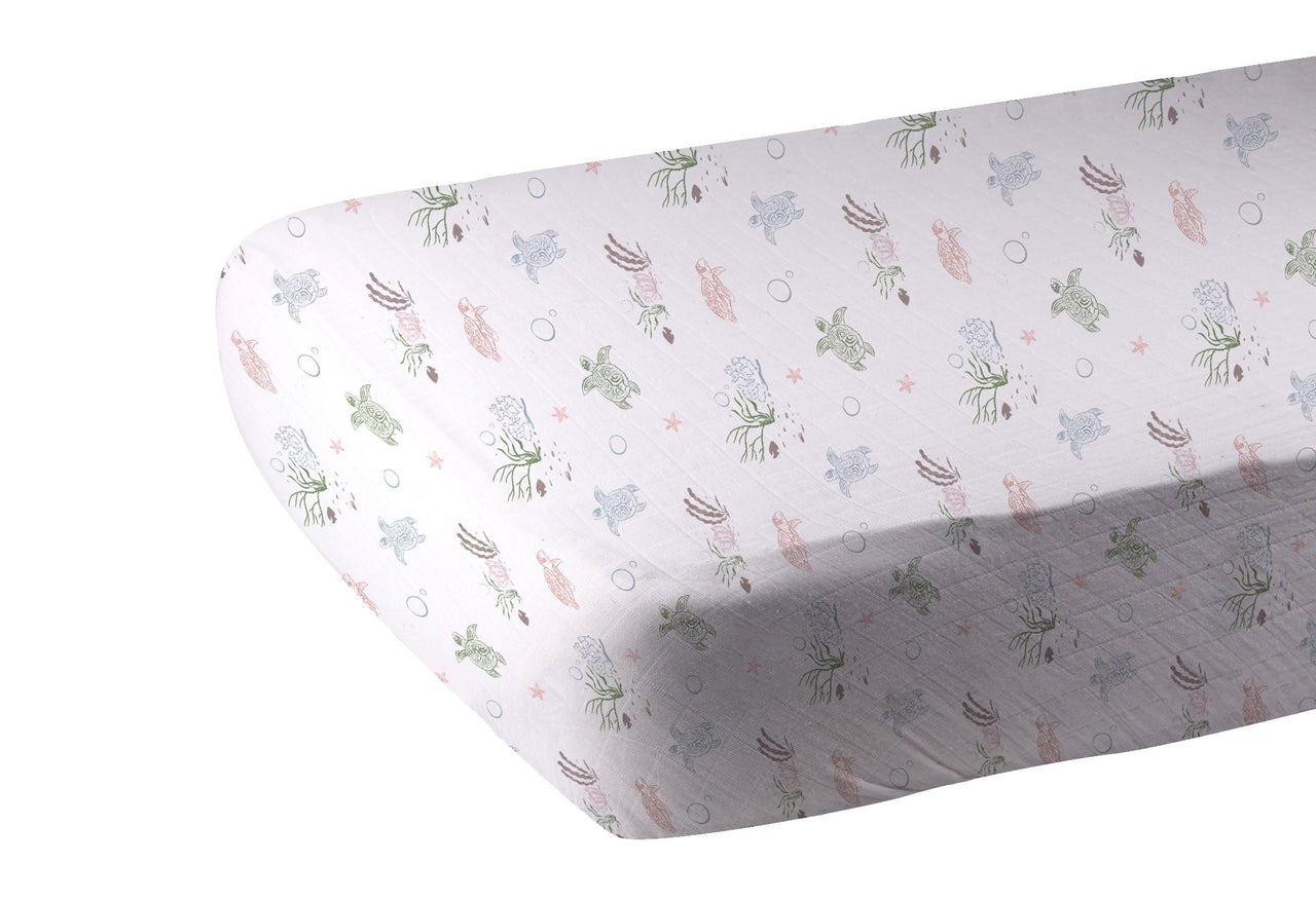 Newcastle - Turtles Bamboo Muslin Crib Sheet -