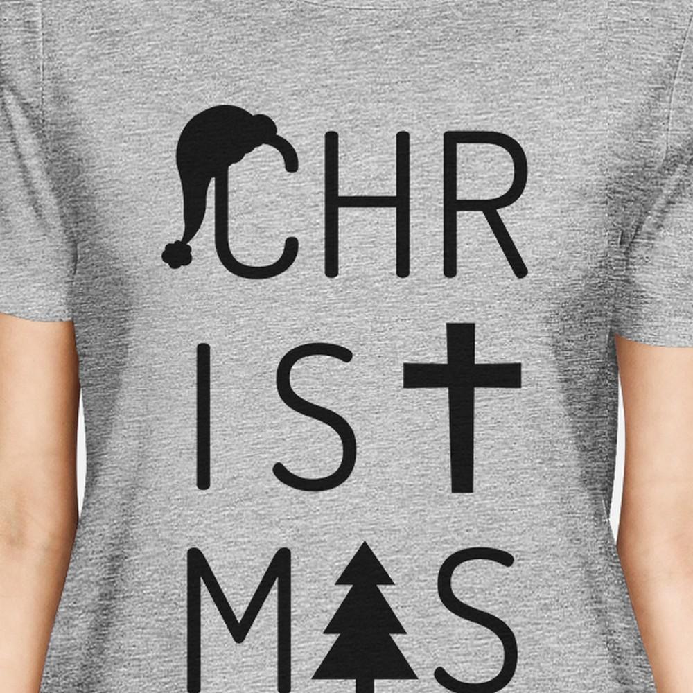 TSF - Christmas Letters Womens Grey Shirt - 1 COLOR -