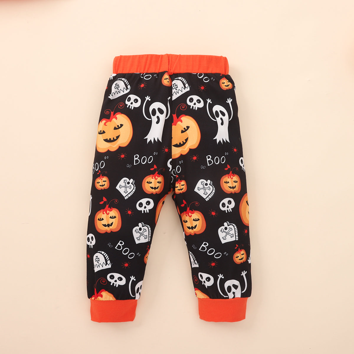 BOO Graphic Long Sleeve Hoodie and Printed Pants Set - 2 PCS. - T - 2 COLORS -