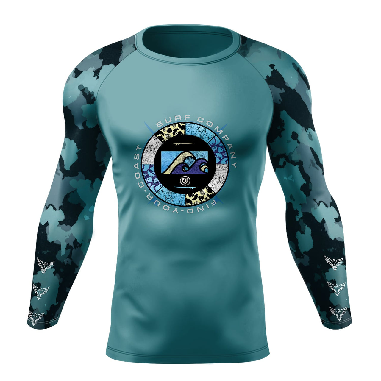 FYC - Men's FYC Aqua Season Performance Rash Guard UPF 40 - 1 COLOR -