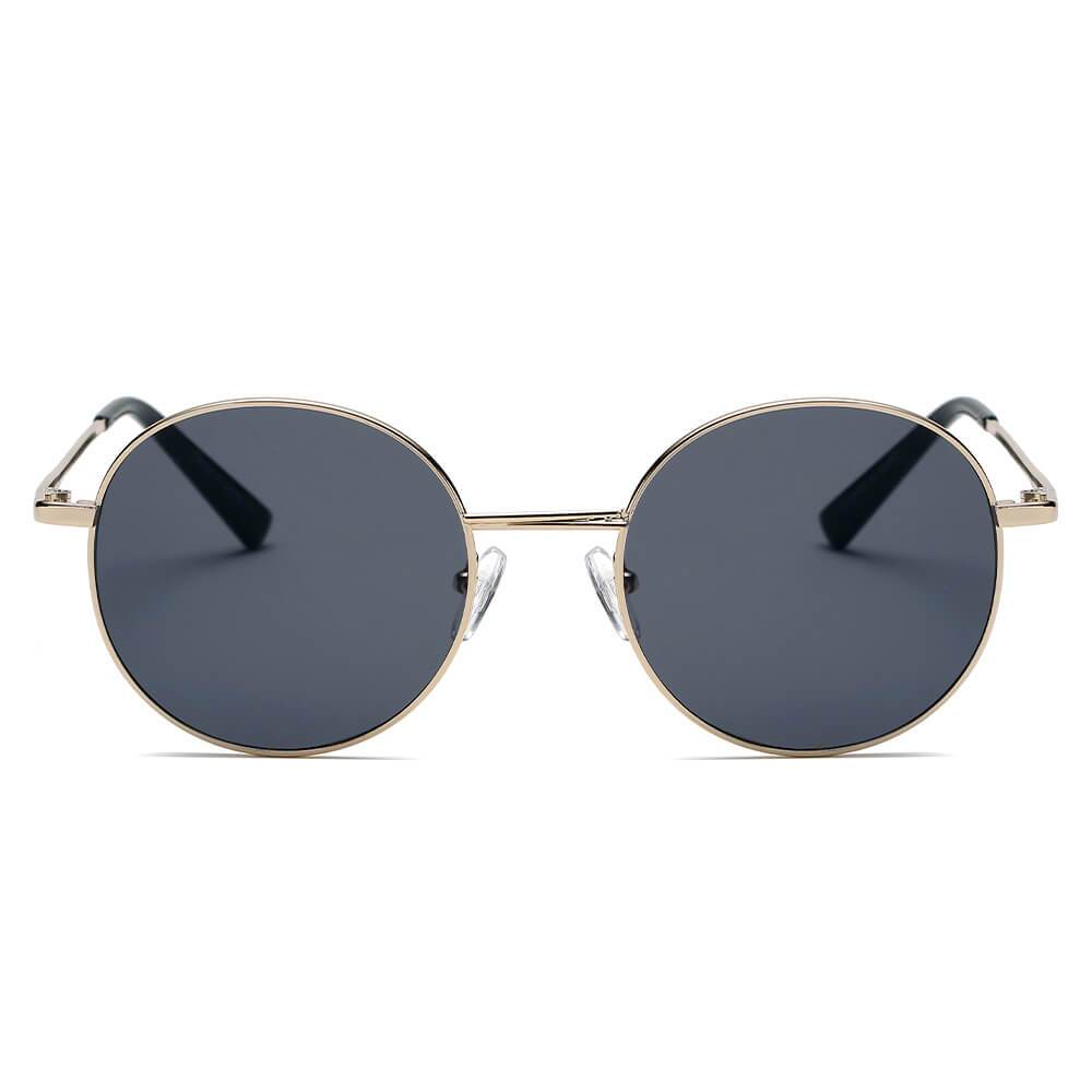 Geneva | S2066 - Retro Vintage Metal Round Oval Circle Sunglasses - 4 COLORS -