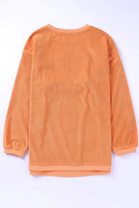 Thumbnail for HOWDY Pumpkin Graphic Ribbed Sweatshirt - T - 1 COLOR -