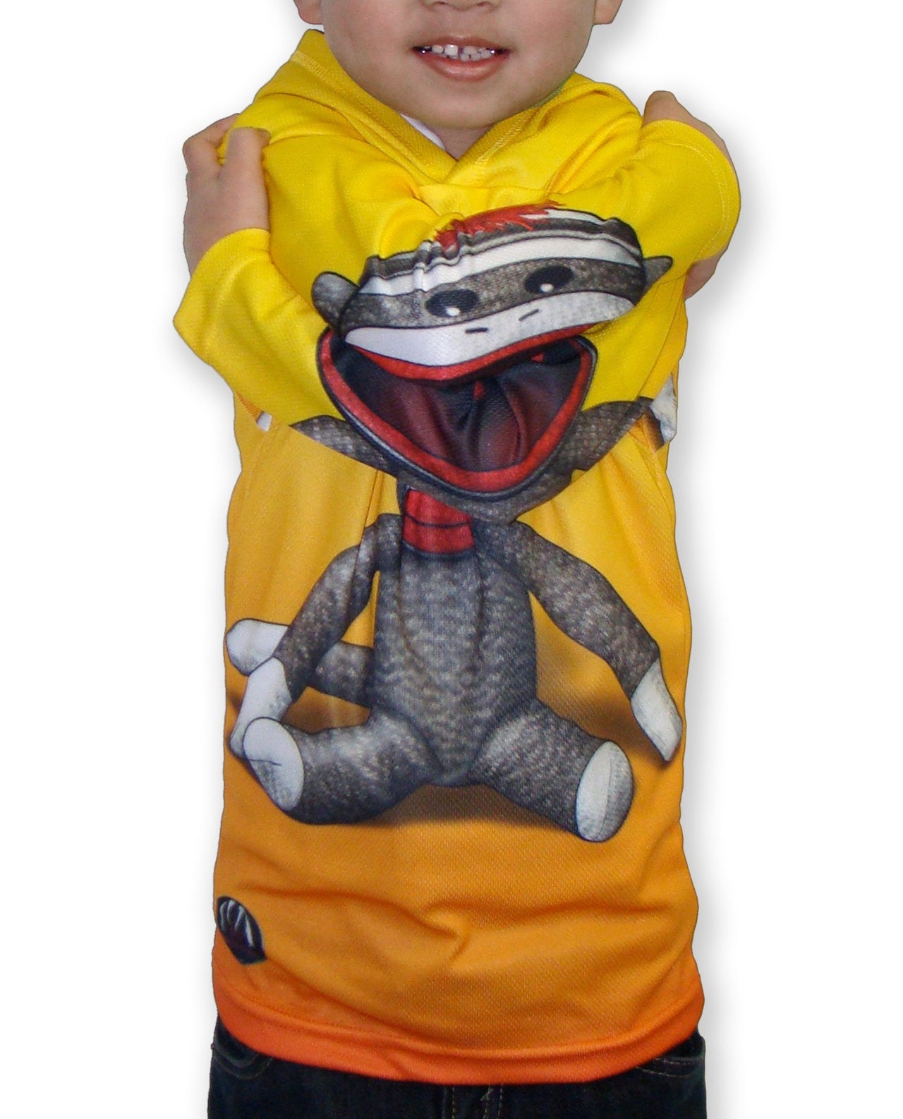 Mouthman - SOCK MONKEY Hoodie Chomp Shirt - ADULT SIZES AVAILABLE! - 13 SIZES -