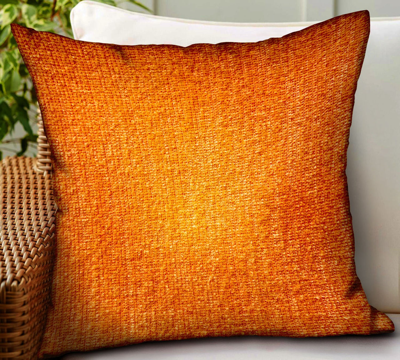 Bittersweet Ember Orange Solid Luxury Outdoor/Indoor Throw Pillow - 6 SIZES -