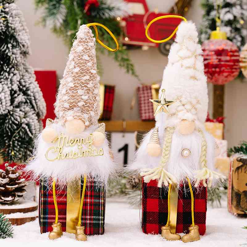 Christmas Light-Up Hanging Spindly leg Gnomes - 12.2" - [5-10 DAY DELIVERY] - T - 2 TYPES -