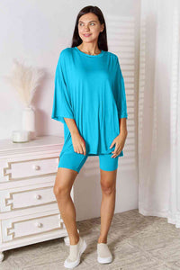 Thumbnail for Basic Bae Full Size Soft Rayon Three-Quarter Sleeve Top and Shorts Set - SIZES S THRU 3XL - 2 PCS. - T - 5 COLORS -