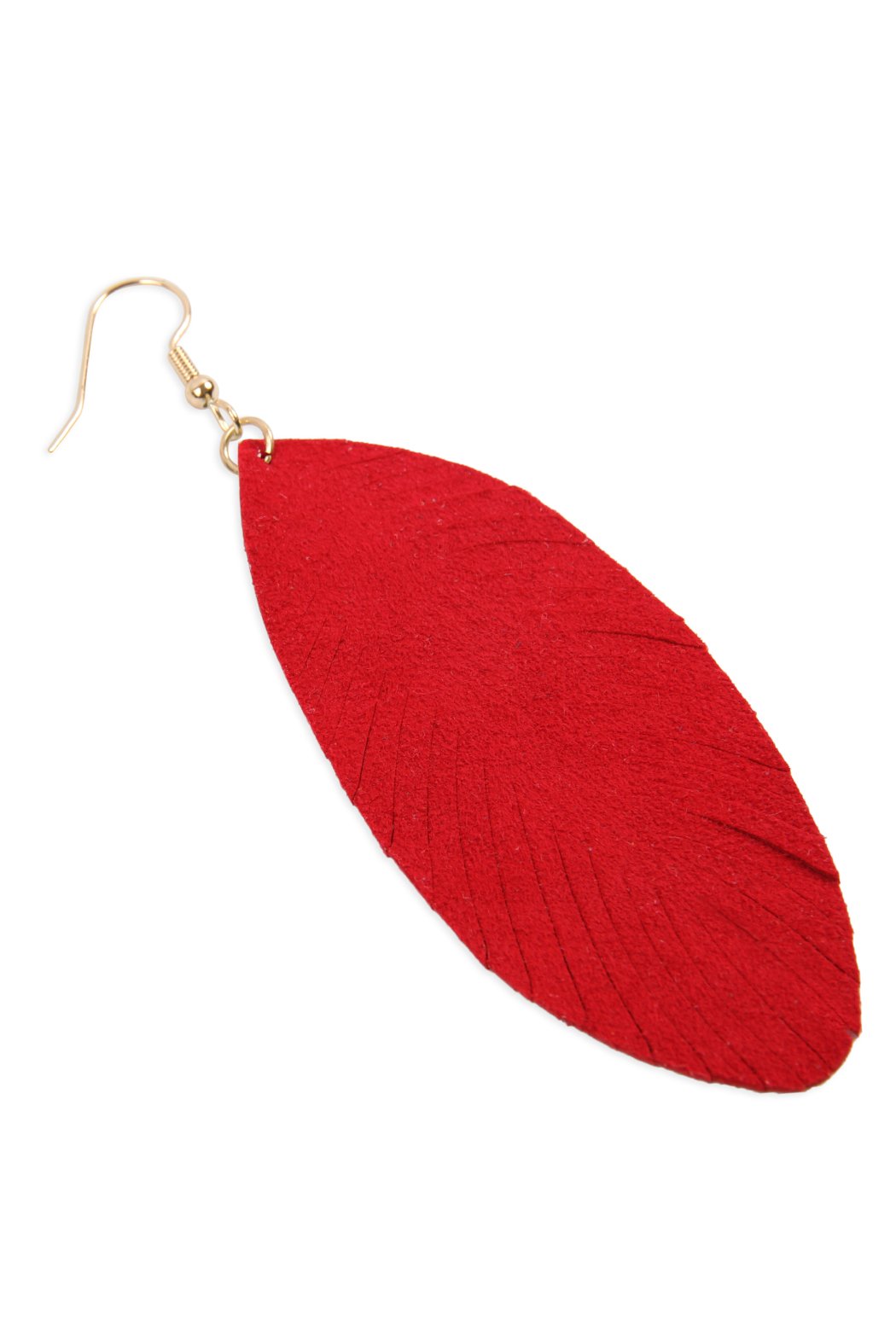 Fringe Leaf Leather Drop Earring - 8 COLORS -