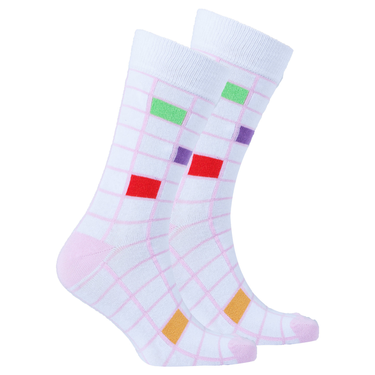 Men's Pink Square Socks - 1 COLOR -