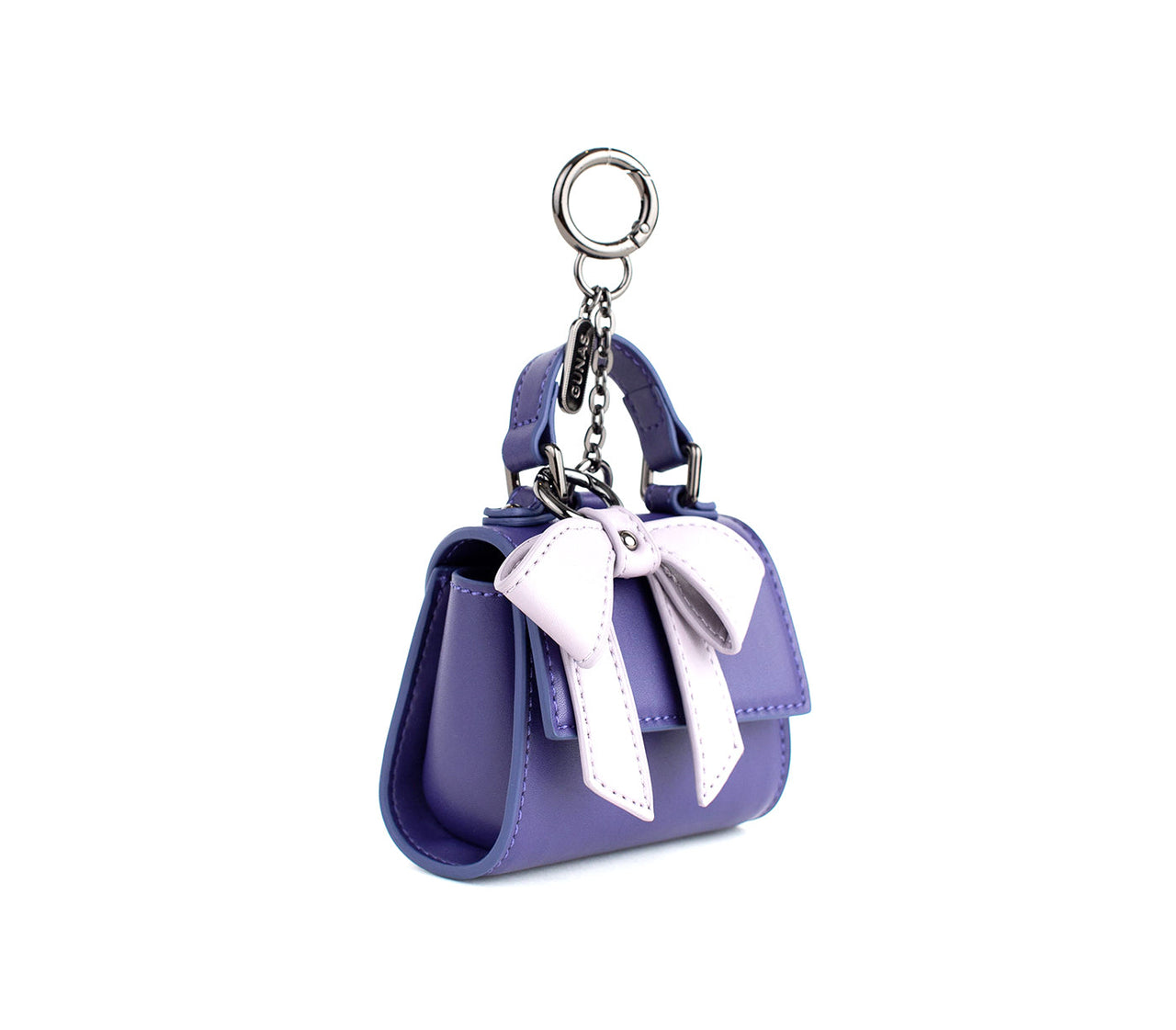 GUNAS NEW YORK - Cottontail Mini - Purple Vegan Leather Bag KEYCHAIN - ACTUAL MINI PURSE! -