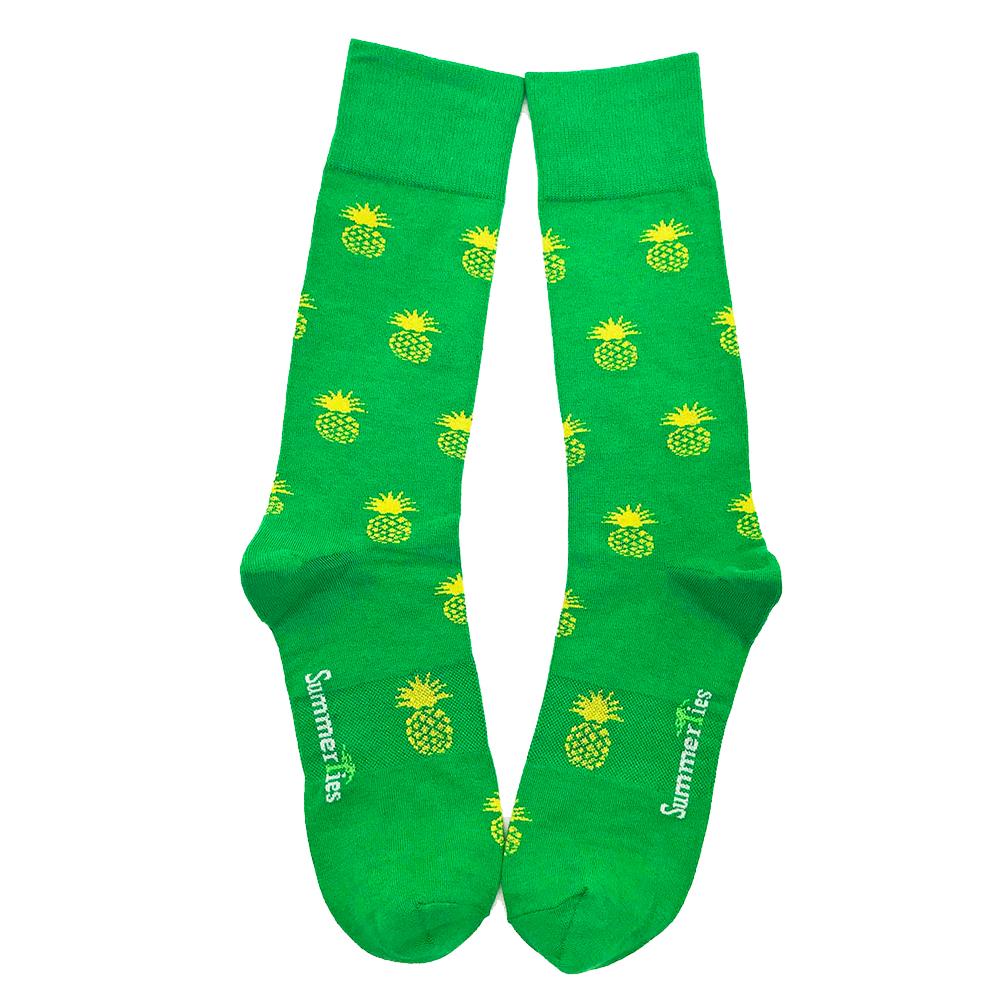 Summer Ties - Pineapple Socks - Men's Mid Calf - 1 COLOR -