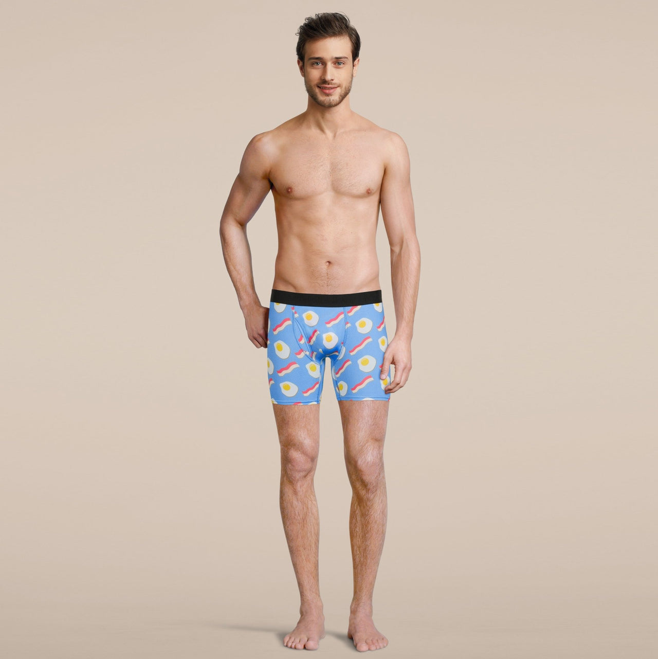 Men's Bacon and Eggs Boxer Brief Underwear -